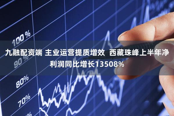 九融配资端 主业运营提质增效  西藏珠峰上半年净利润同比增长13508%