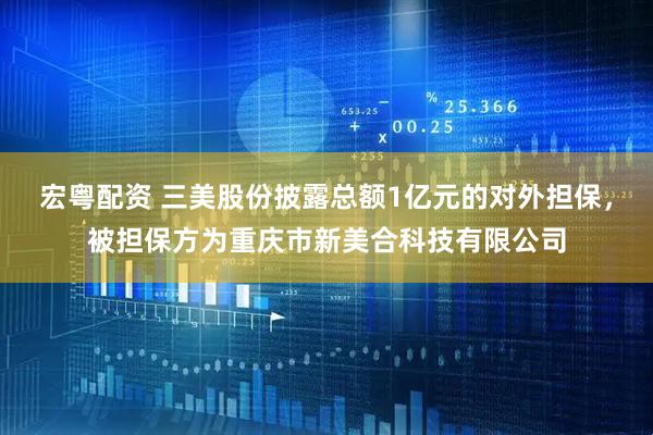 宏粤配资 三美股份披露总额1亿元的对外担保，被担保方为重庆市新美合科技有限公司