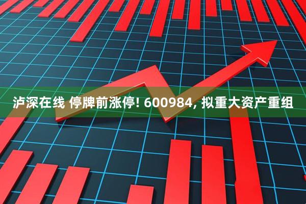 泸深在线 停牌前涨停! 600984, 拟重大资产重组